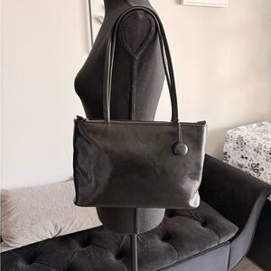 Monsac Vintage Black Leather Shoulder Bag